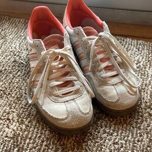 Adidas Women's Cream and Coral Sneakers